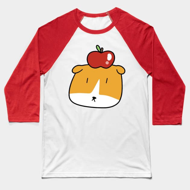 Apple Guinea Pig Face Baseball T-Shirt by saradaboru